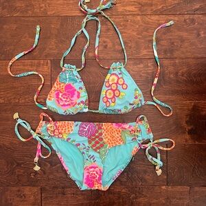 Trina Turk gorgeous swimsuit bikini with tie straps size 4